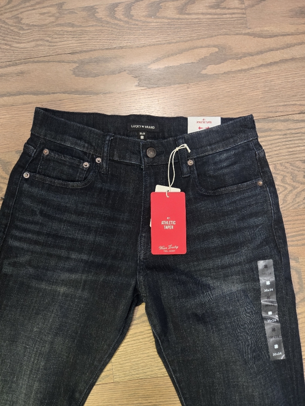 Lucky Brand 411 Athletic Taper Men's 30x34 Dark Wash Advanced Stretch